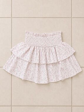 ROMWE Floral Tiered Ruffle Mini Skort Skirt Women's Size Small Cottagecore